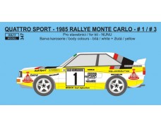 Decal – Audi Quattro Sport - 1985 Rallye Monte Carlo - #1 Blomqvist / #3 Röhrl